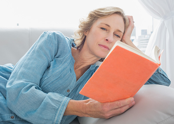 Woman reading a book